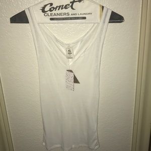 Free People White Lose Fitted Tank